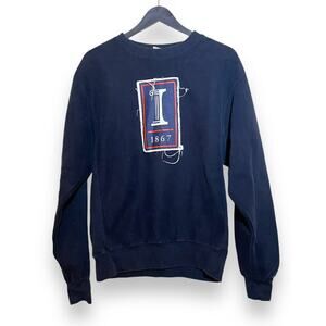 Vintage University of Illinois 1867 Pullover Sweater Size Small Black Patch